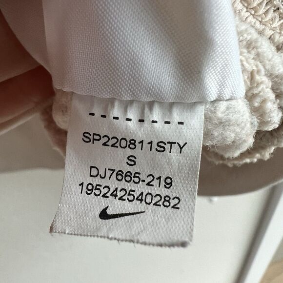 Nike Center Swoosh Sweatshirt Women’s S Tan Oversized Cropped Neutral Athletic - Picture 5 of 8